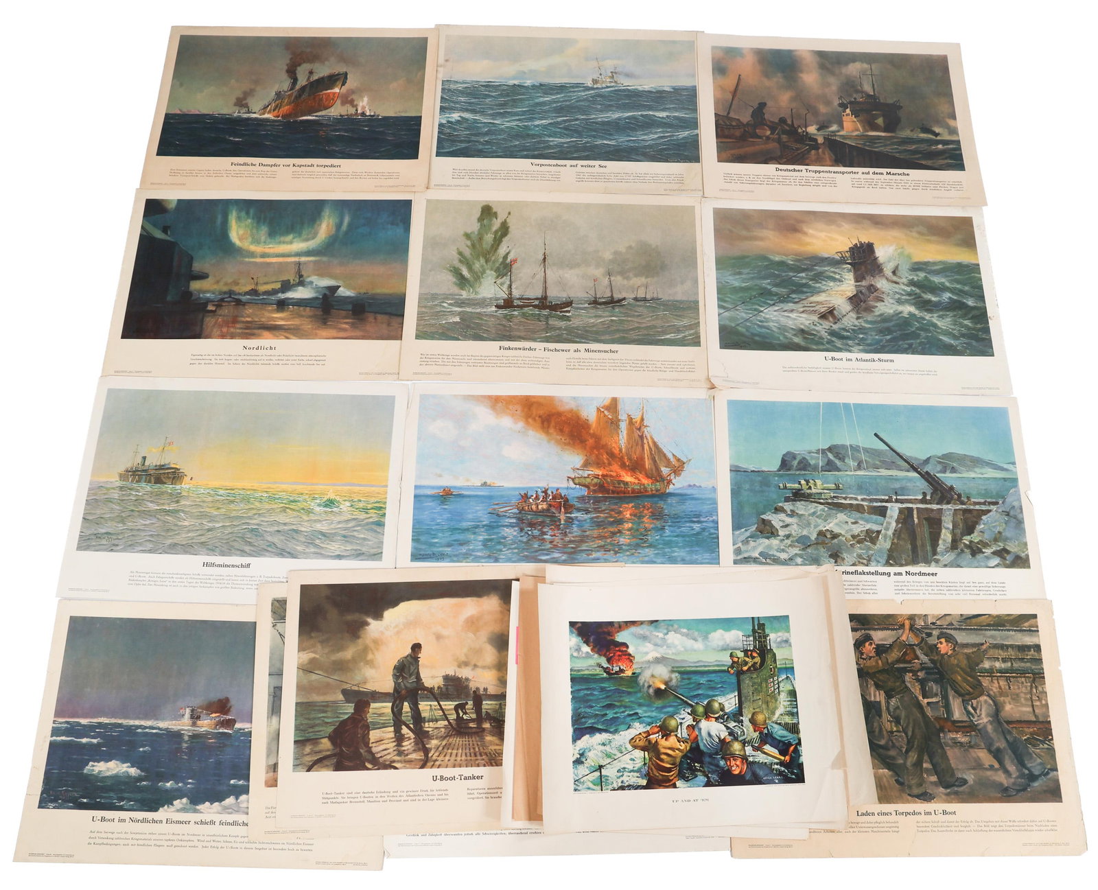 WWII US & GERMAN ARMED FORCES LITHOGRAPH PRINTS (1 of 16)