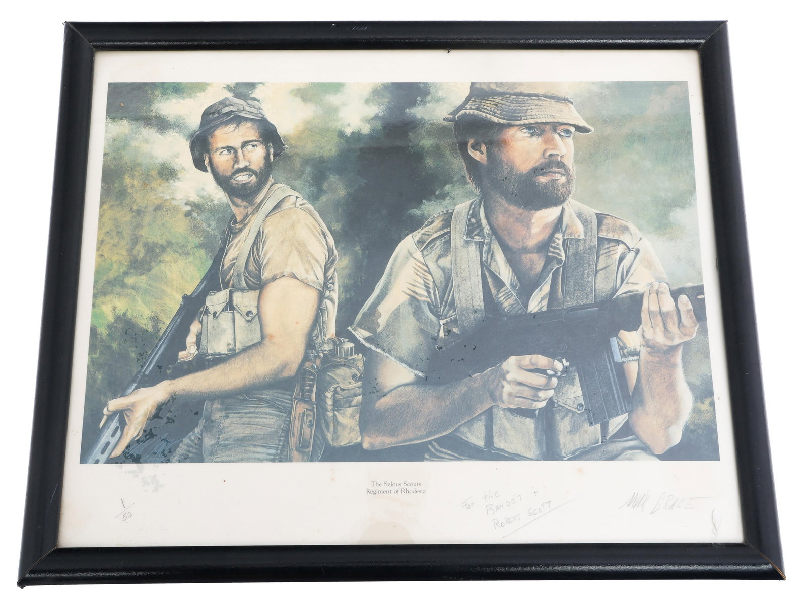 MAX CRACE "SELOUS SCOUTS" SIGNED LITHOGRAPH (1 of 7)