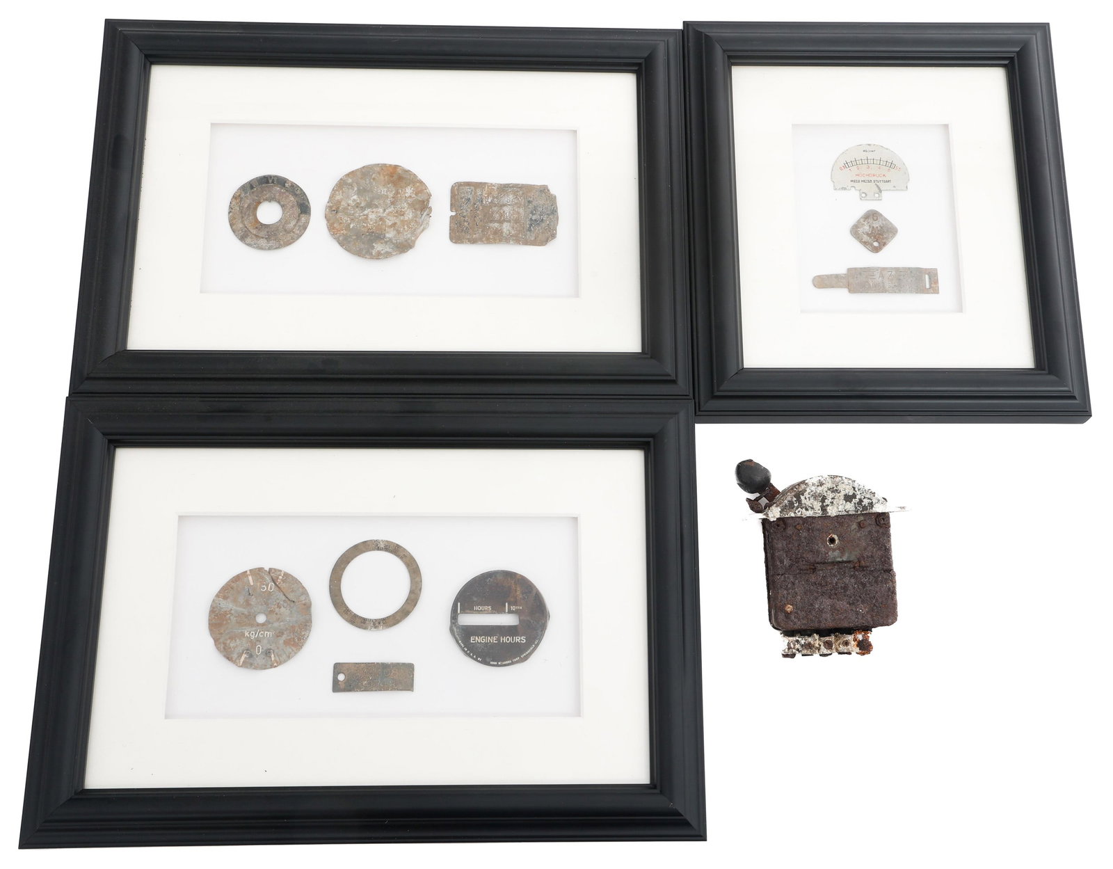 WWII US & GERMAN FRAMED AIRCRAFT INSTRUMENT PARTS (1 of 12)