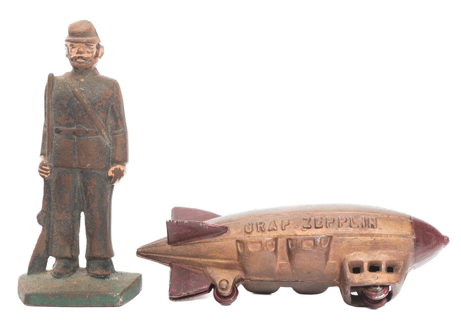 20th C. CONFEDERATE SOLDIER & ZEPPLIN FIGURINES (1 of 12)