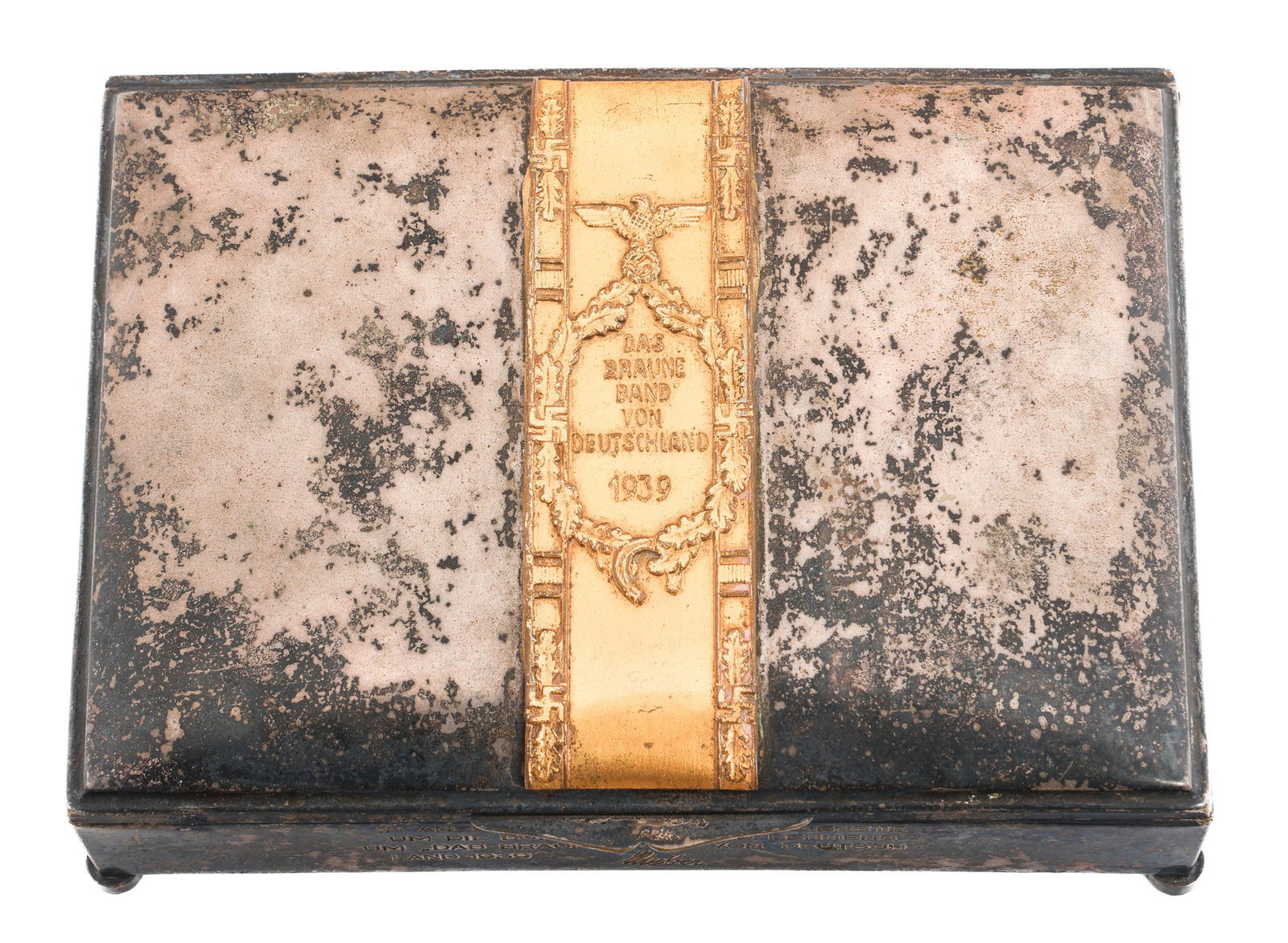 WWII GERMAN SS GENERAL WEBER GIFT CIGAR BOX (1 of 9)
