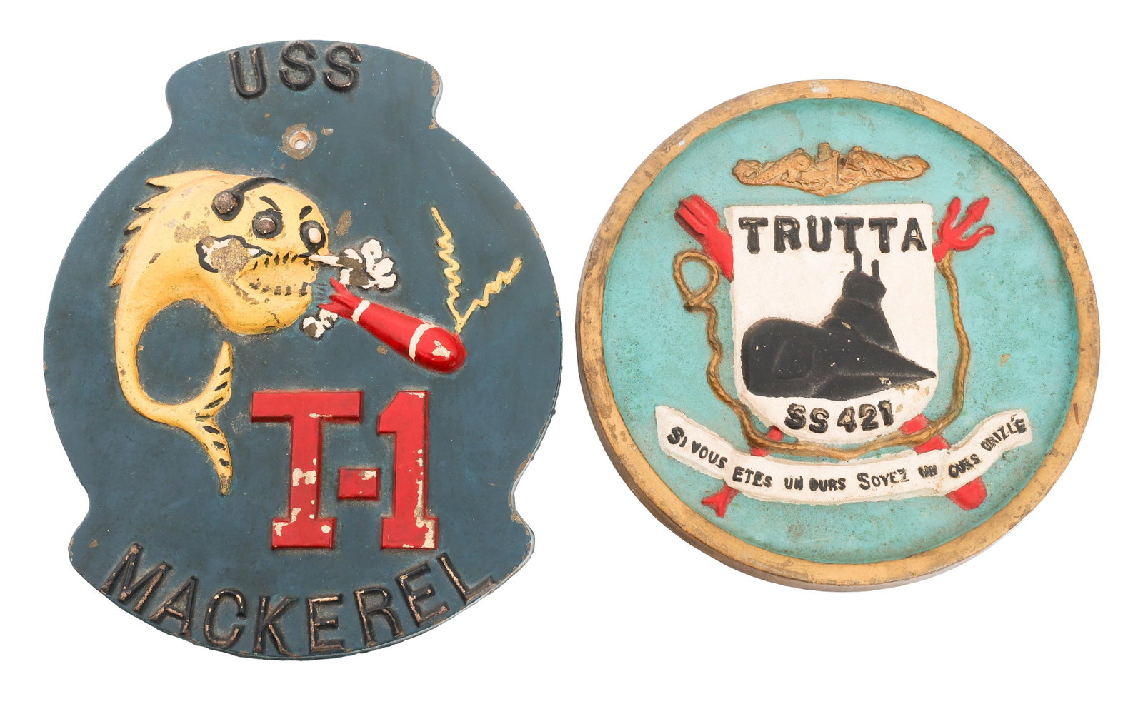 COLD WAR US NAVY SUBMARINE BRASS UNIT PLAQUES (1 of 7)