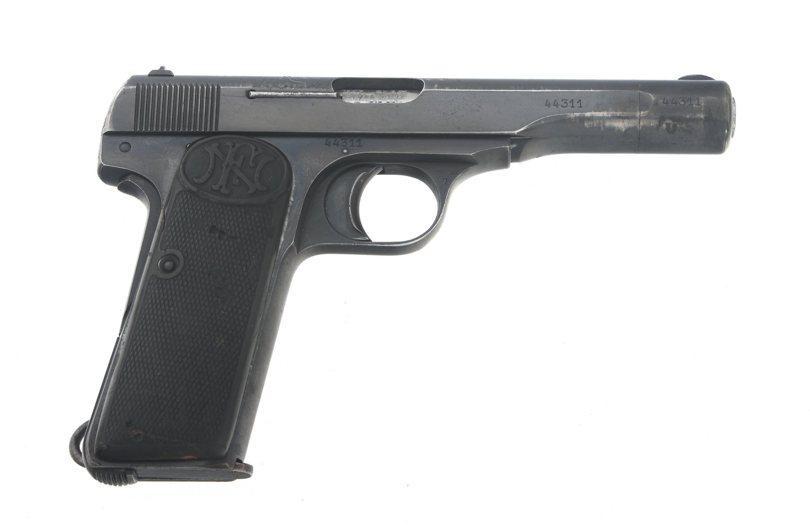 DUTCH CONTRACT FN HERSTAL 1922 .380 ACP PISTOL: DUTCH CONTRACT FN HERSTAL 1922 .380 ACP PISTOL Dutch Contract FN Herstal Model 1922 .380 ACP caliber semi automatic pistol. Crown over W engraved on top of slide and stamped on back of frame. Belgian 