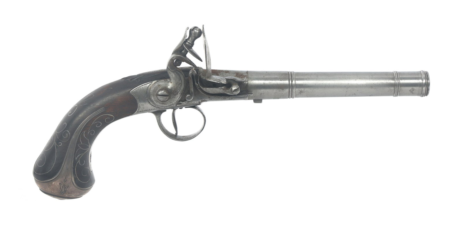BRITISH .60 CALIBER FLINTLOCK SCREW BARREL PISTOL (1 of 12)