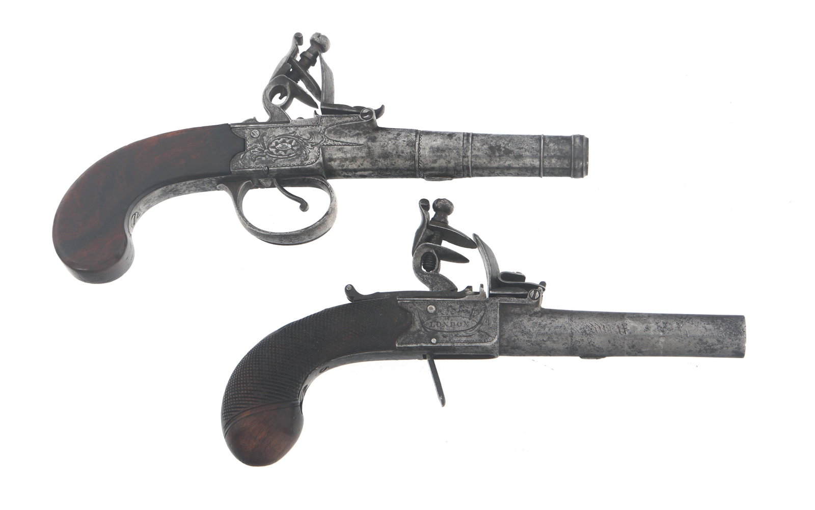 MEWIS & CO AND SHARP .44 CAL BOX LOCK PISTOLS (1 of 5)