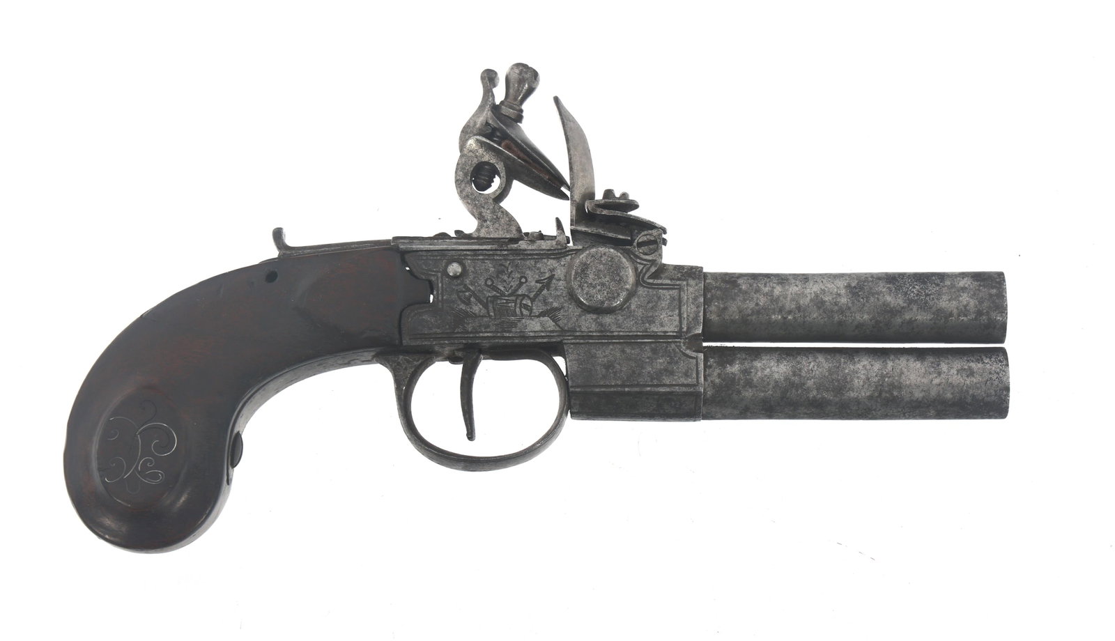 TAP ACTION DOUBLE BARREL FLINTLOCK PISTOL (1 of 10)