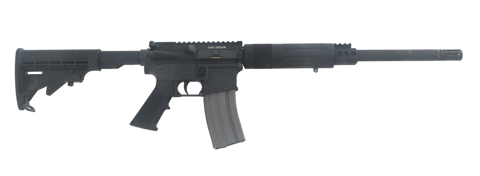 ARMALITE EAGLE ARMS M15A2 .458 SOCOM CALIBER RIFLE: ARMALITE EAGLE ARMS M15A2 .458 SOCOM CALIBER RIFLE Armalite Eagle Arms Model M15A2 .458 SOCOM caliber semi automatic rifle. M15A2 lower receiver assembly. RRA 458 SOCOM flat top upper receiver, bolt c