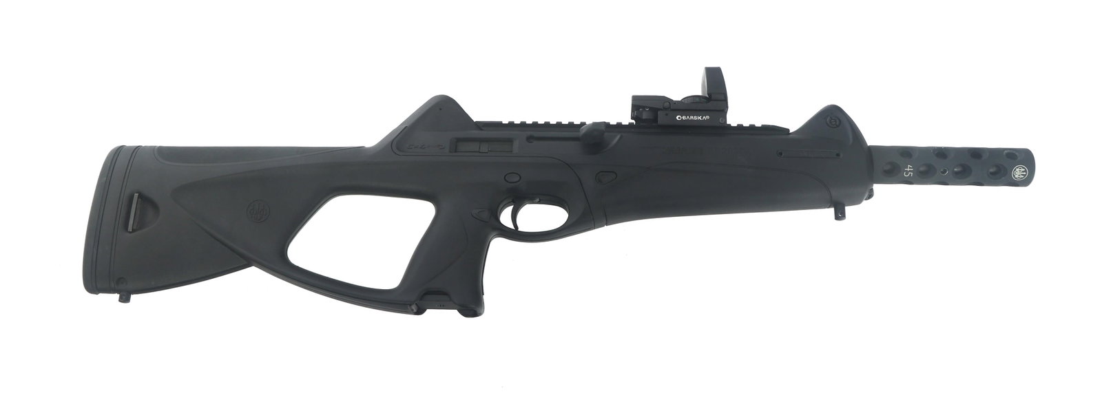 BERETTA CX4 STORM .45 ACP CALIBER BULLPUP RIFLE: BERETTA CX4 STORM .45 ACP CALIBER BULLPUP RIFLE Beretta CX4 Storm .45 ACP caliber bullpup rifle. Import stamped Beretta. Protected front post sight. Adjustable rear sight. Flat top receiver. Polymer f