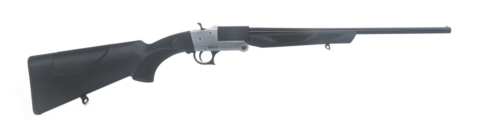 BERIKA ARMS MODEL SS410 .410 GAUGE SHOTGUN: BERIKA ARMS MODEL SS410 .410 GAUGE SHOTGUN Berika Arms Model SS410 .410 caliber break action shotgun. Import stamped FedArm. 3" shell. Fixed Full choke. Bead front sight. Sling mounts. Checkered compo