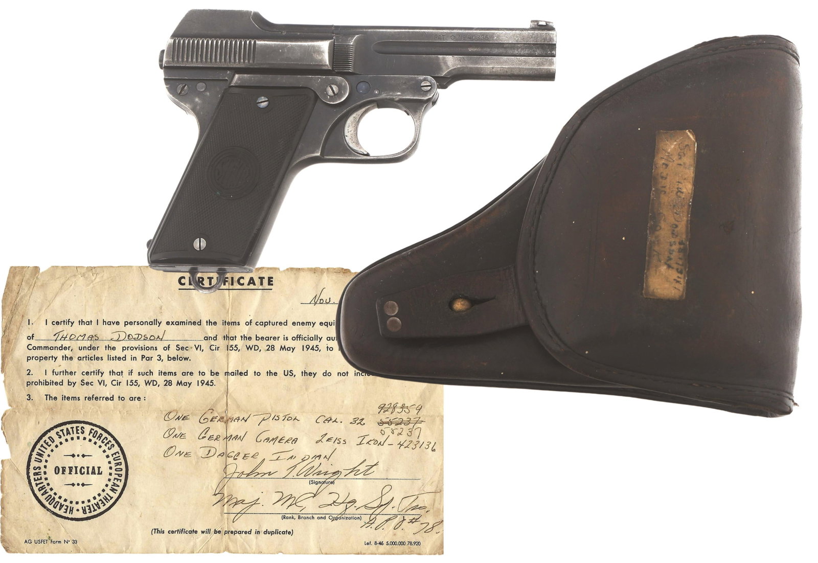 BRING BACK STEYR MODEL 1908/34 7.65mm CAL PISTOL (1 of 19)