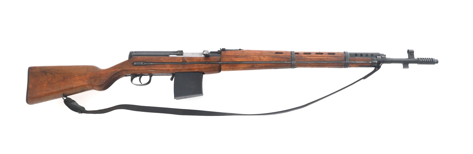 WWII RUSSIAN IZHEVSK MODEL SVT-38 7.62mm RIFLE: WWII RUSSIAN IZHEVSK MODEL SVT-38 7.62mm RIFLE 1940 WWII Russian Izhevsk SVT-38 7.62x39mm caliber semi automatic rifle. Serial numbers match on receiver, trigger guard, upper handguard, forend, and bu