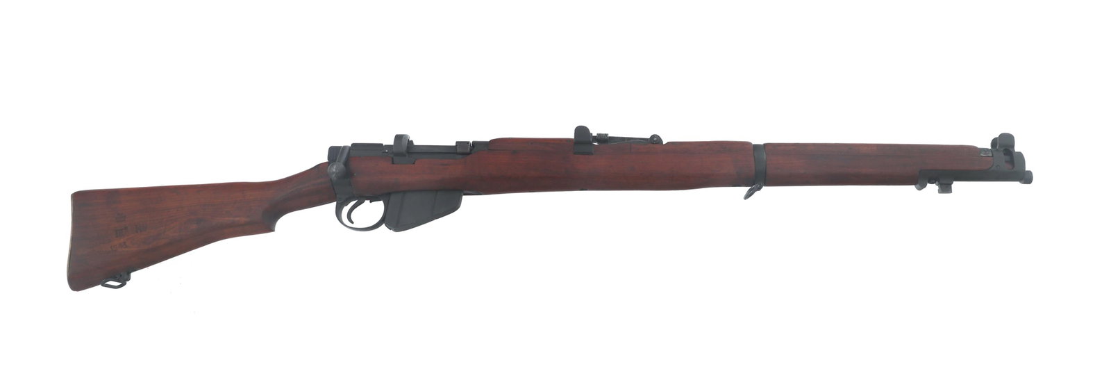 1941 AUSTRALIAN LITHGOW SMLE III* .303 CAL RIFLE: 1941 AUSTRALIAN LITHGOW SMLE III* .303 CAL RIFLE 1941 Australian Lithgow Model SMLE III* .303 caliber bolt action rifle. JJCO import stamp. Serial numbers match on receiver, bolt handle, nose cap, and