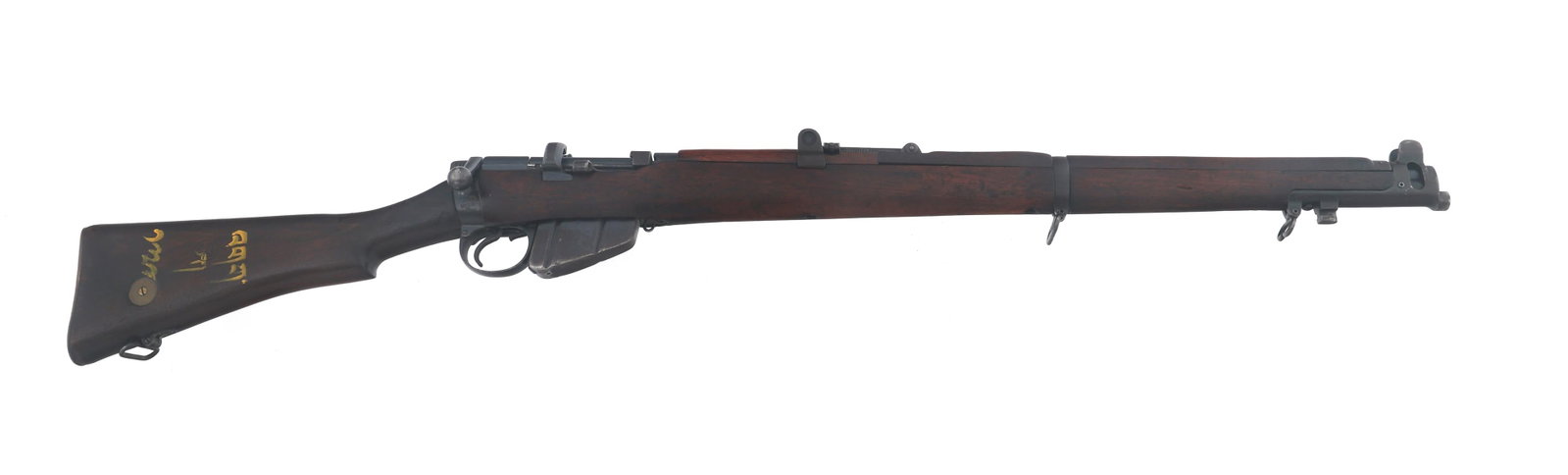 1914 EGYPTIAN BSA ShtLE III .303 CALIBER RIFLE: 1914 EGYPTIAN BSA ShtLE III .303 CALIBER RIFLE 1914 Egyptian Birmingham Small Arms Co Model ShtLE III .303 caliber bolt action rifle. Serial numbers match on receiver, forestock, and nose cap. Bolt ha