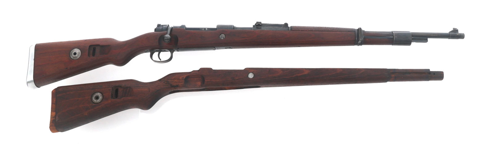 WWII GERMAN bcd CODE GUSTLOFF M98 7.92mm CAL RIFLE: WWII GERMAN bcd CODE GUSTLOFF M98 7.92mm CAL RIFLE WWII Russian capture German bcd code Gustloff Model 98 7.92x57mm caliber rifle. CAI import stamp. Serial number matches on receiver, rear sight, floo