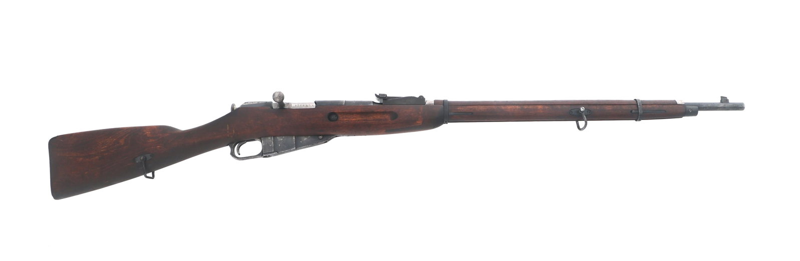 RUSSIAN IZHEVSK MODEL M91/30 7.62mm CALIBER RIFLE: RUSSIAN IZHEVSK MODEL M91/30 7.62mm CALIBER RIFLE 1939 Russian Izhevsk Model 91/30 7.62x54mmR caliber bolt action Mosin Nagant rifle. Import stamped CAI. Non matching serial numbers. Blued finish. Adj