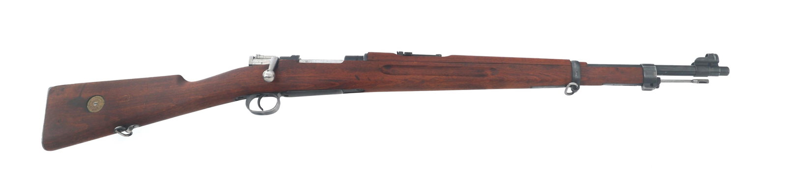 1941 SWEDISH HUSQVARNA MODEL 38 6.5x55mm RIFLE: 1941 SWEDISH HUSQVARNA MODEL 38 6.5x55mm RIFLE 1941 Swedish Husqvarna Model 38 6.5x55mm caliber bolt action rifle. Import stamped Samco. Serial numbers match on receiver, bolt knob, and safety. Adjust