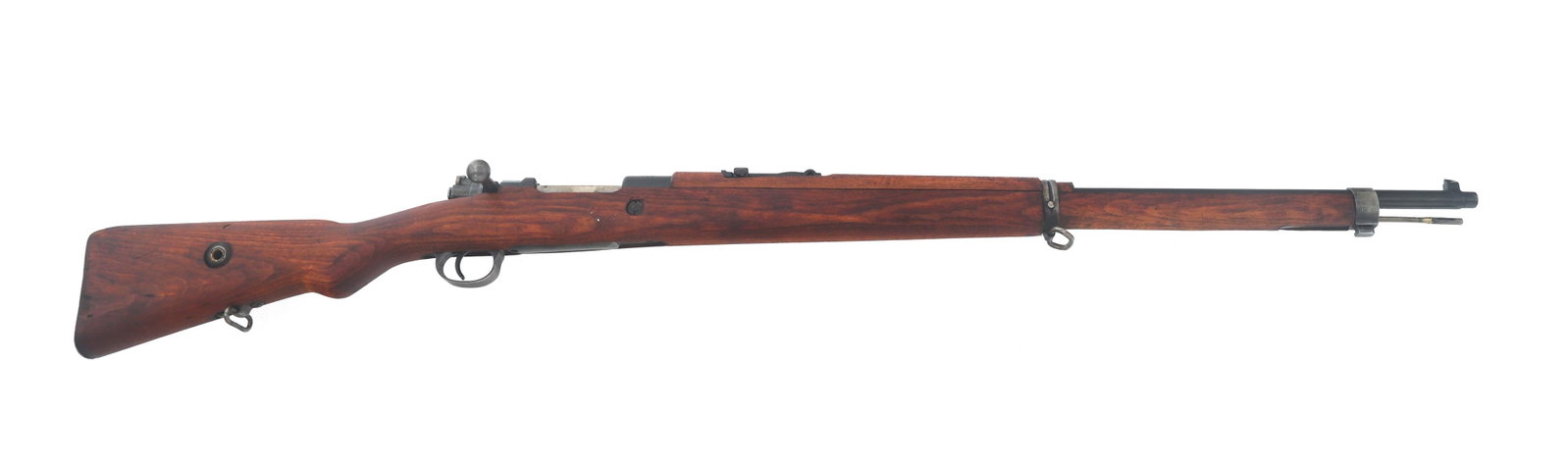 TURKISH KIRIKKALE MODEL 1938 7.92mm CAL RIFLE: TURKISH KIRIKKALE MODEL 1938 7.92mm CAL RIFLE 1945 Turkish Kirikkale Model 1938 7.92x57mm caliber bolt action Mauser rifle. CAI import stamped near muzzle. Serial numbers match on receiver and rear si
