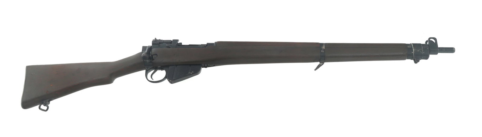 BSA MODEL ENFIELD No 4 Mk 1 .303 CALIBER RIFLE: BSA MODEL ENFIELD No 4 Mk 1 .303 CALIBER RIFLE Birmingham Small Arms Factory Model Enfield No 4 Mk1 .303 caliber rifle. Left receiver stamped No 4 Mk 1 F (FTR) 48. Left stock band stamped M/470 - 1945