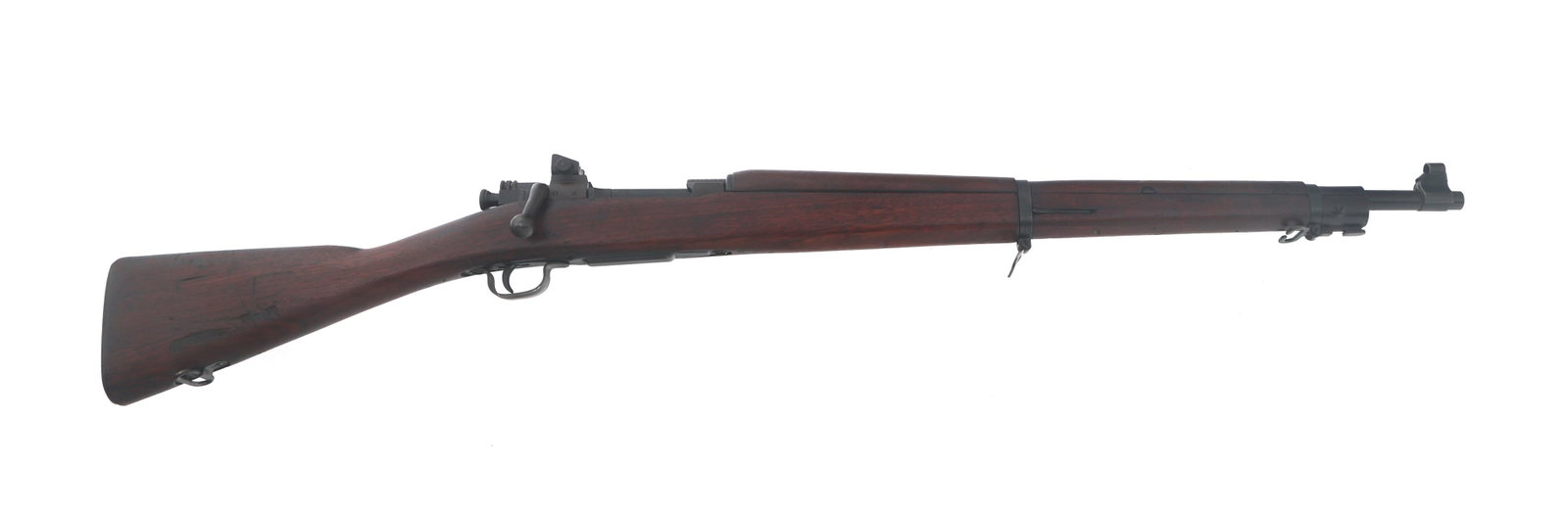 WWII US REMINGTON MODEL 03-A3 .30-06 CAL RIFLE: WWII US REMINGTON MODEL 03-A3 .30-06 CAL RIFLE 1943 WWII US Remington Model 03-A3 .30-06 caliber bolt action rifle. Barrel stamped RA with flaming bomb and dated 4-43. Stock stamped with ordnance whee