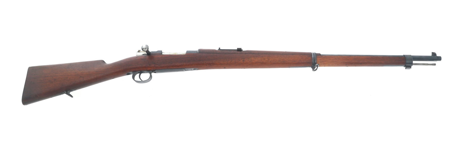 CHILEAN LOEWE MODEL 1895 7mm CALIBER MAUSER RIFLE: CHILEAN LOEWE MODEL 1895 7mm CALIBER MAUSER RIFLE Chilean Loewe Model 1895 7x57mm caliber bolt action Mauser rifle. No import stamp. Receiver stamped with Chilean crest. Serial number matches on recei
