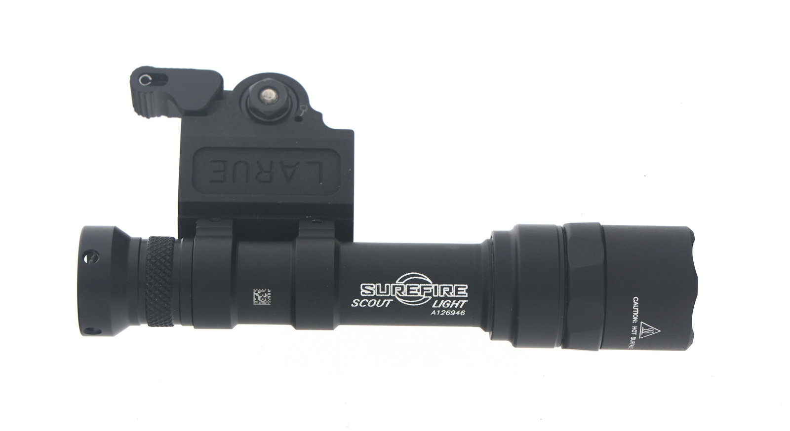 SUREFIRE SCOUT LIGHT WITH LARUE MOUNT: SUREFIRE SCOUT LIGHT WITH LARUE MOUNT Surefire Scout Light A126946 with LaRue mount.