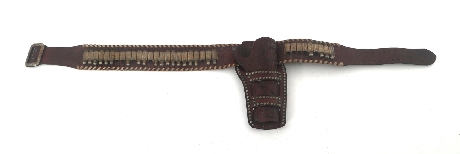 EMBOSSED LEATHER REVOLVER HOLSTER AND BELT (1 of 6)