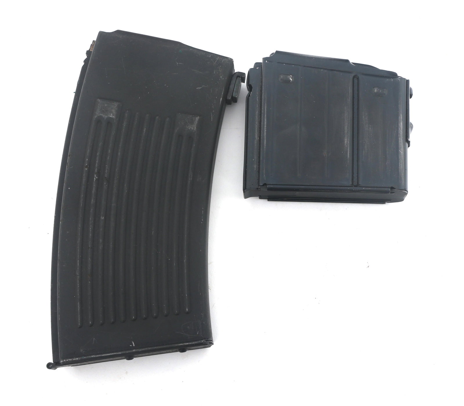 WWII GERMAN G/K43 MAGAZINE & MODIFIED G43 MAGAZINE: WWII GERMAN G/K43 MAGAZINE & MODIFIED G43 MAGAZINE WWII German G/K43 Magazine and Modified MG13 magazine. G43/K43 magazine stamped gcb, Waffenamt B92, and G43/K43. MG13 magazine modified to work in G4