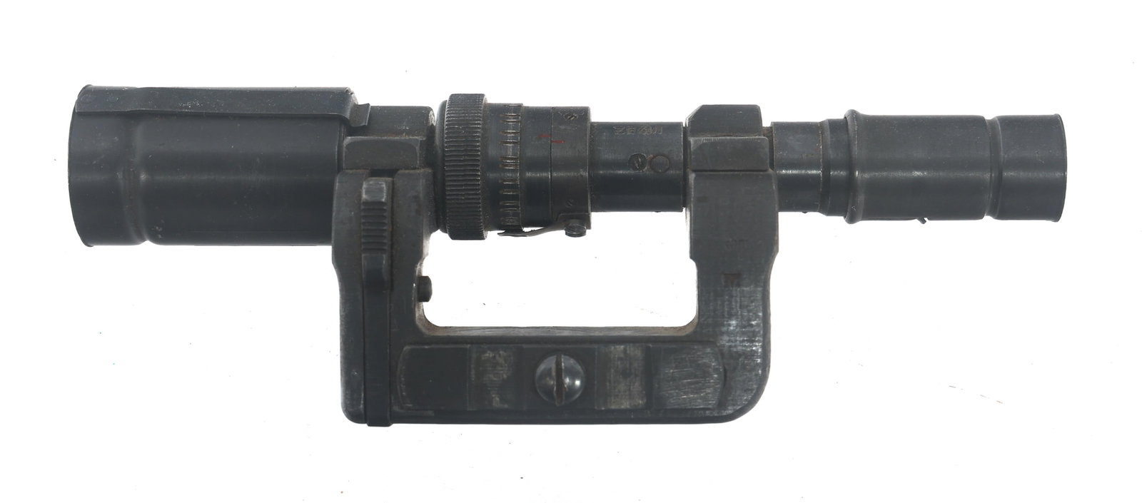 WWII GERMAN cxn CODE BUSCH ZF 41/1 RIFLE SCOPE: WWII GERMAN cxn CODE BUSCH ZF 41/1 RIFLE SCOPE WWII German cxn Code Busch ZF 41/1 sniper rifle scope. Body stamped + cxn ZF 41/1and numbered 153396. Mount stamped duv with waffenamt 214.