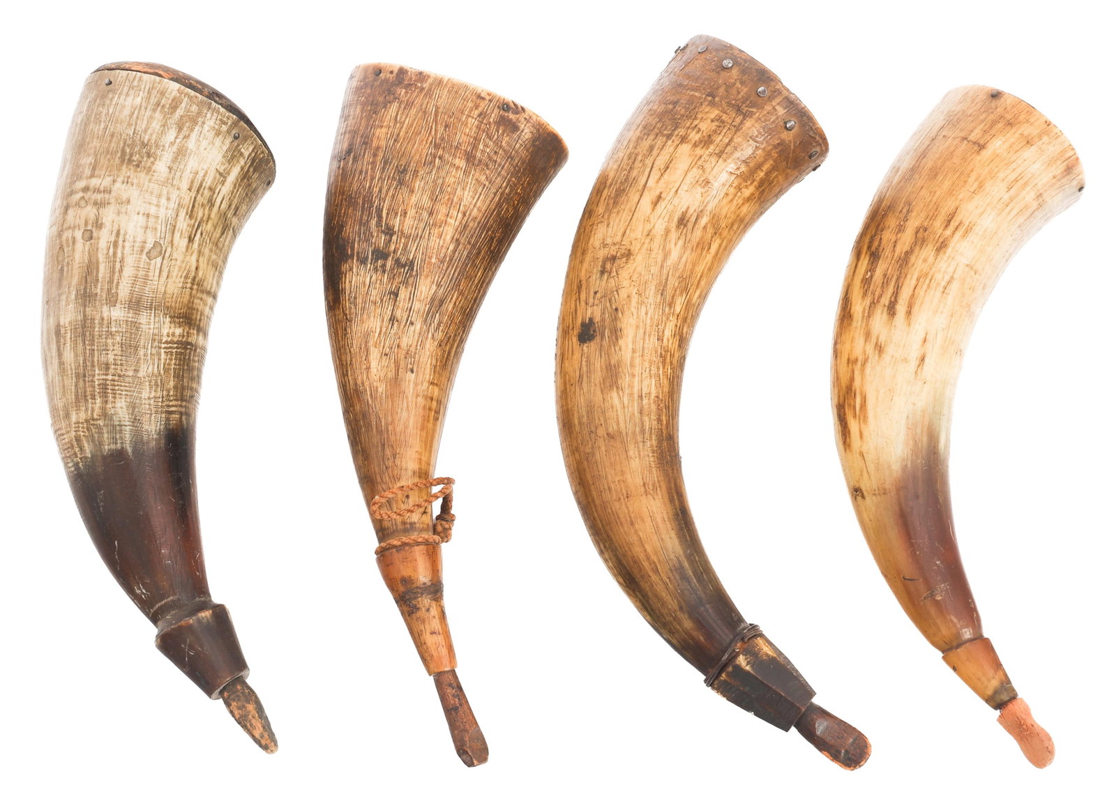19th - 20th CENTURY ENGRAVED POWDER HORNS (1 of 13)