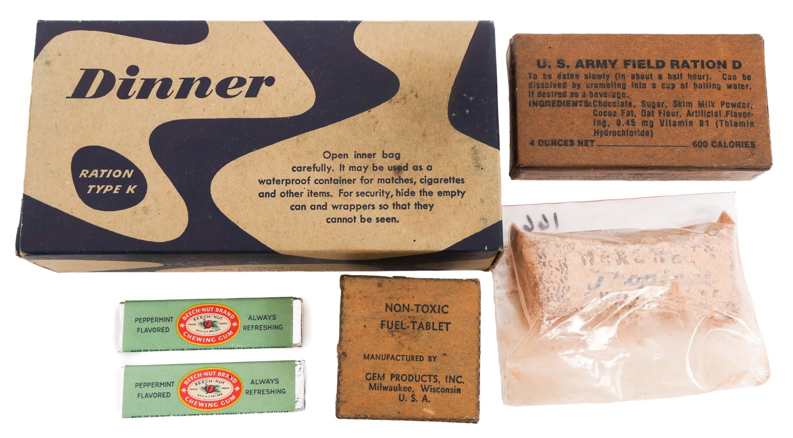 WWII US UNOPENED D & K-RATION KITS (1 of 14)