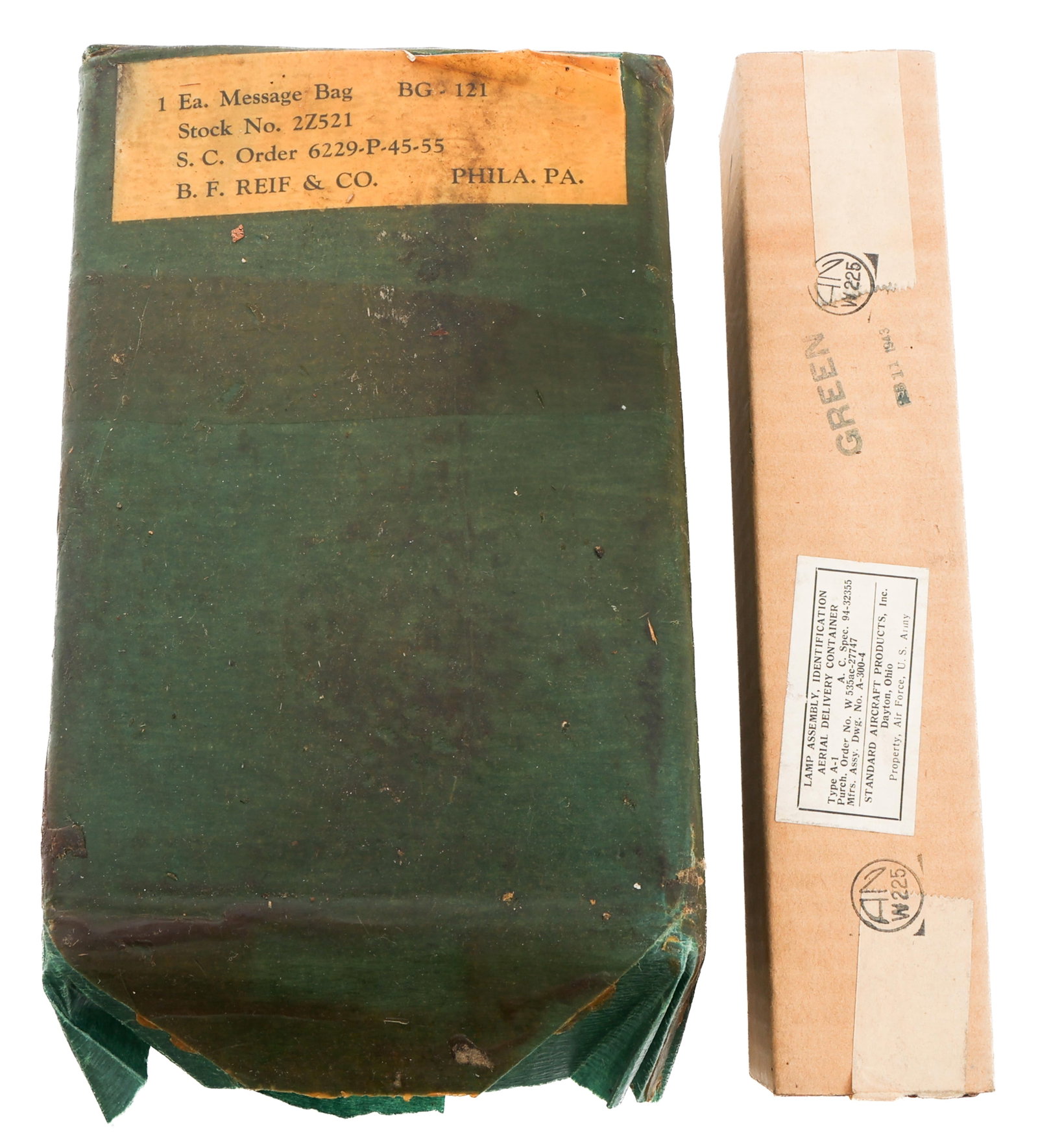 WWII USAAF A-1 IDENTIFICATION LAMP & MESSAGE BAG (1 of 10)