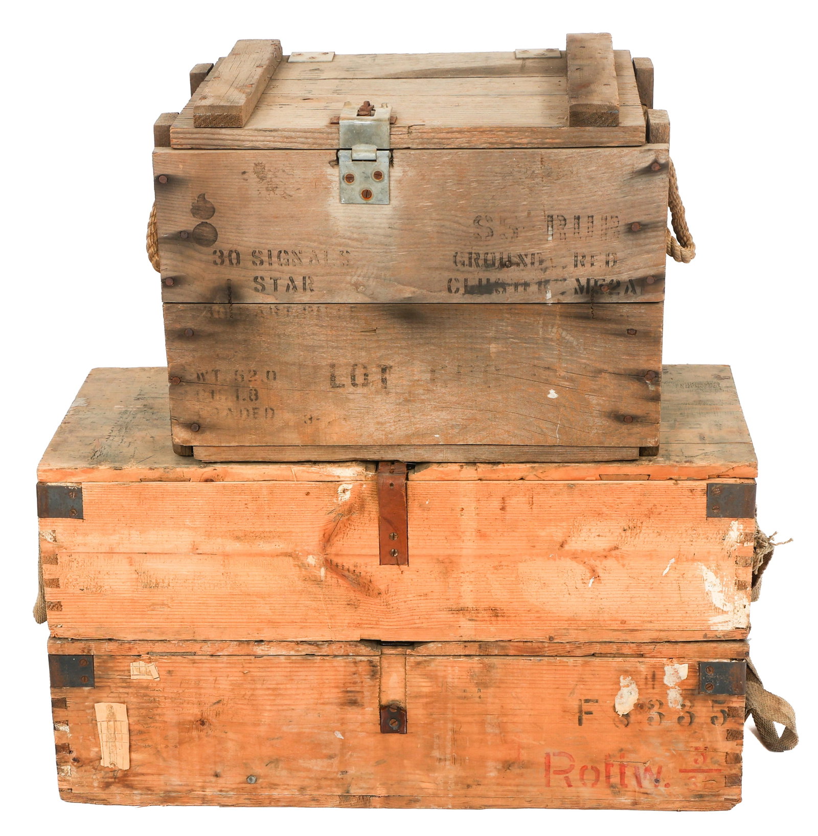 WWII US SIGNAL & GERMAN WOODEN AMMUNITION CRATES (1 of 10)