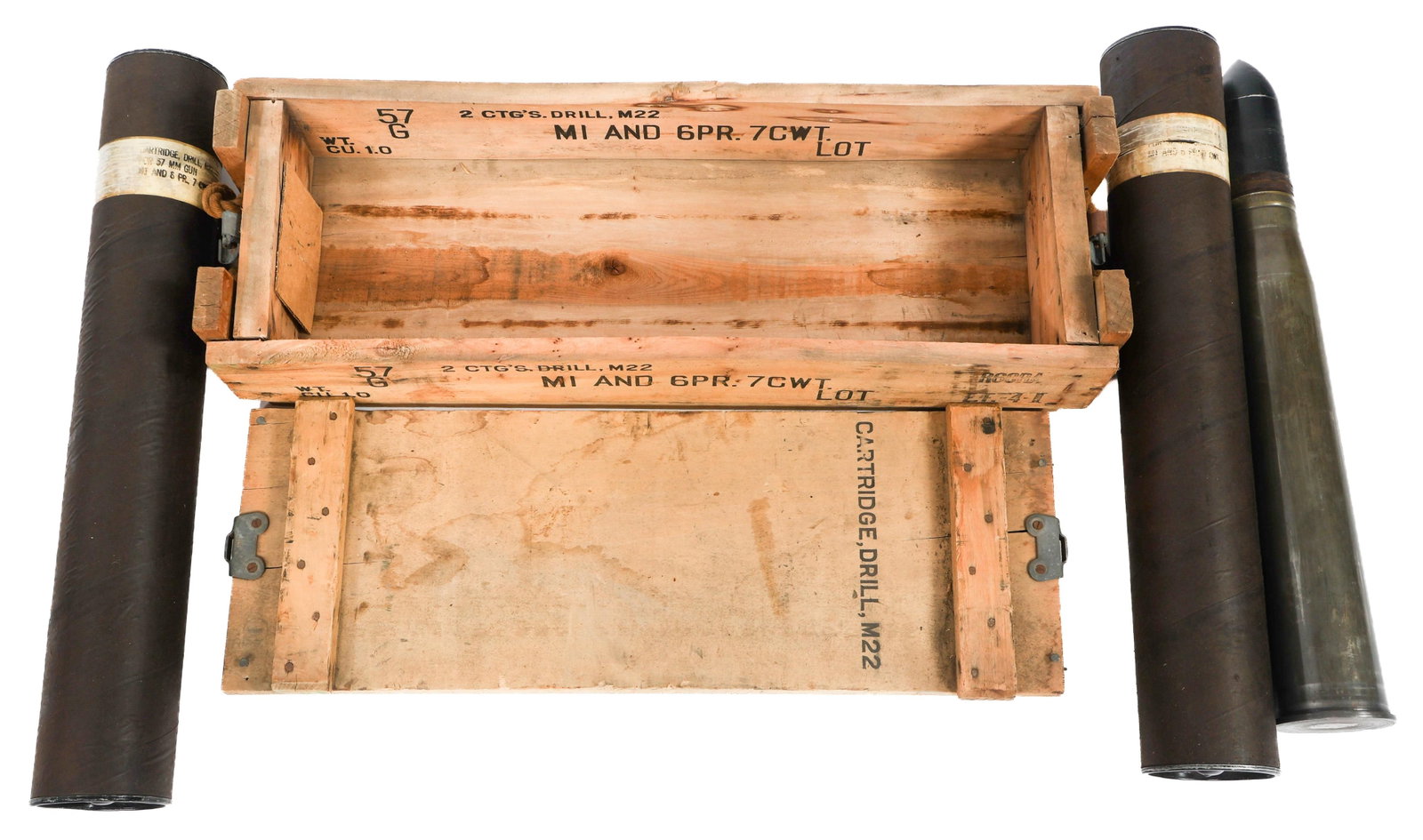 WWII US M23AB1 57MM ANTI-TANK M22 DRILL CARTRIDGES (1 of 13)