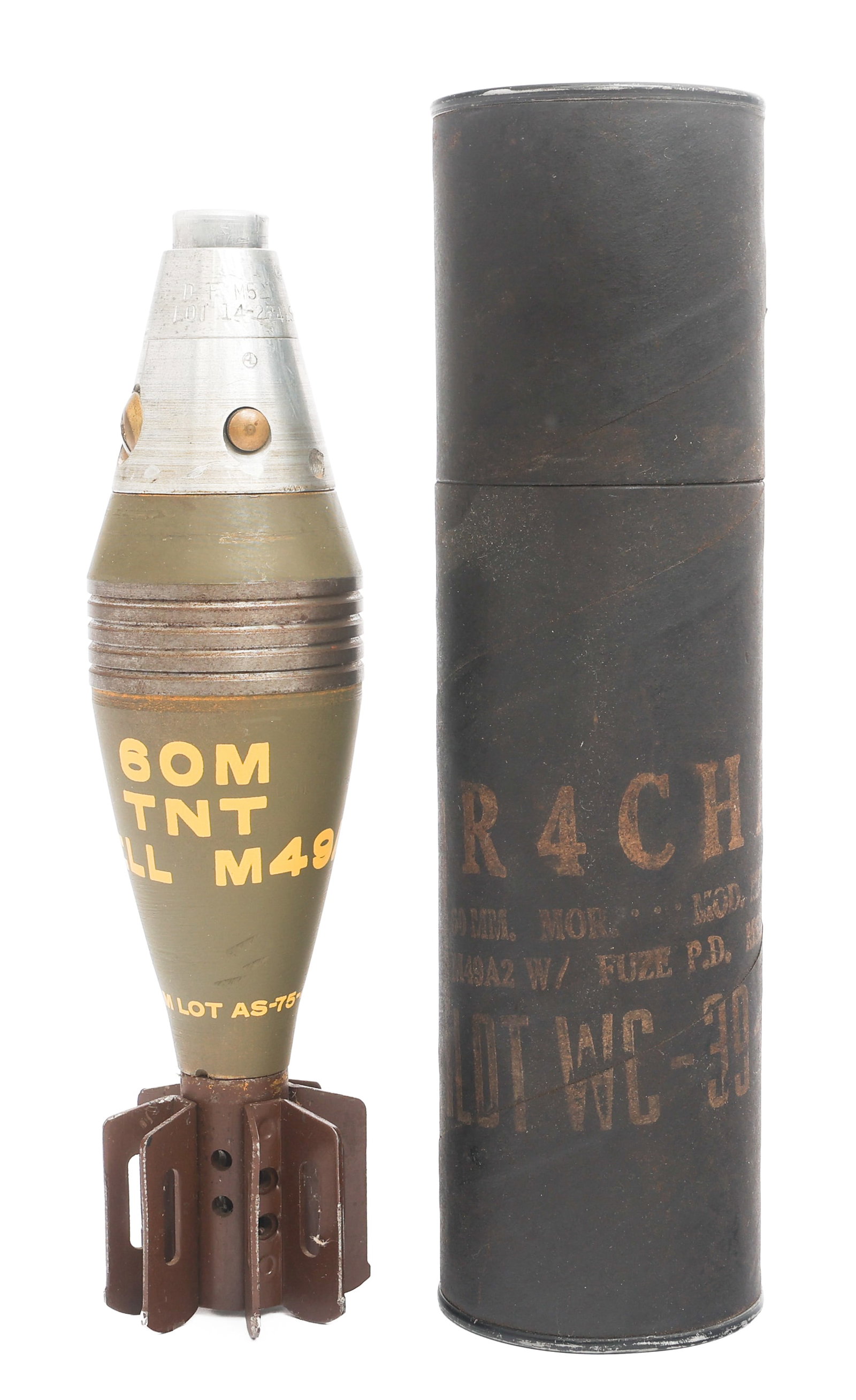 WWII US M49A2 60mm MORTAR ROUND (1 of 20)