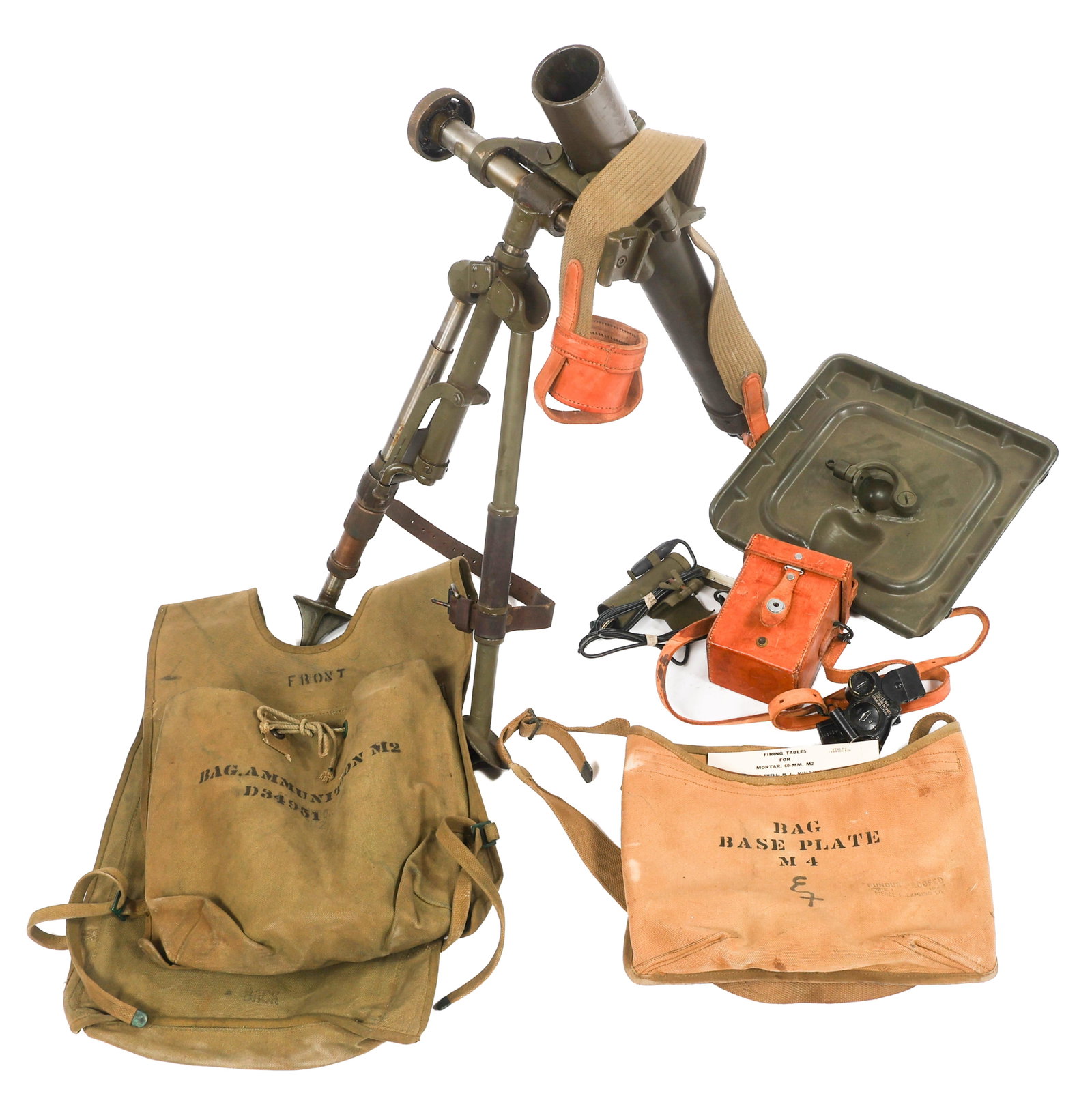 WWII US ARMY M2 60mm DEMILLED MORTAR WITH SIGHT (1 of 20)