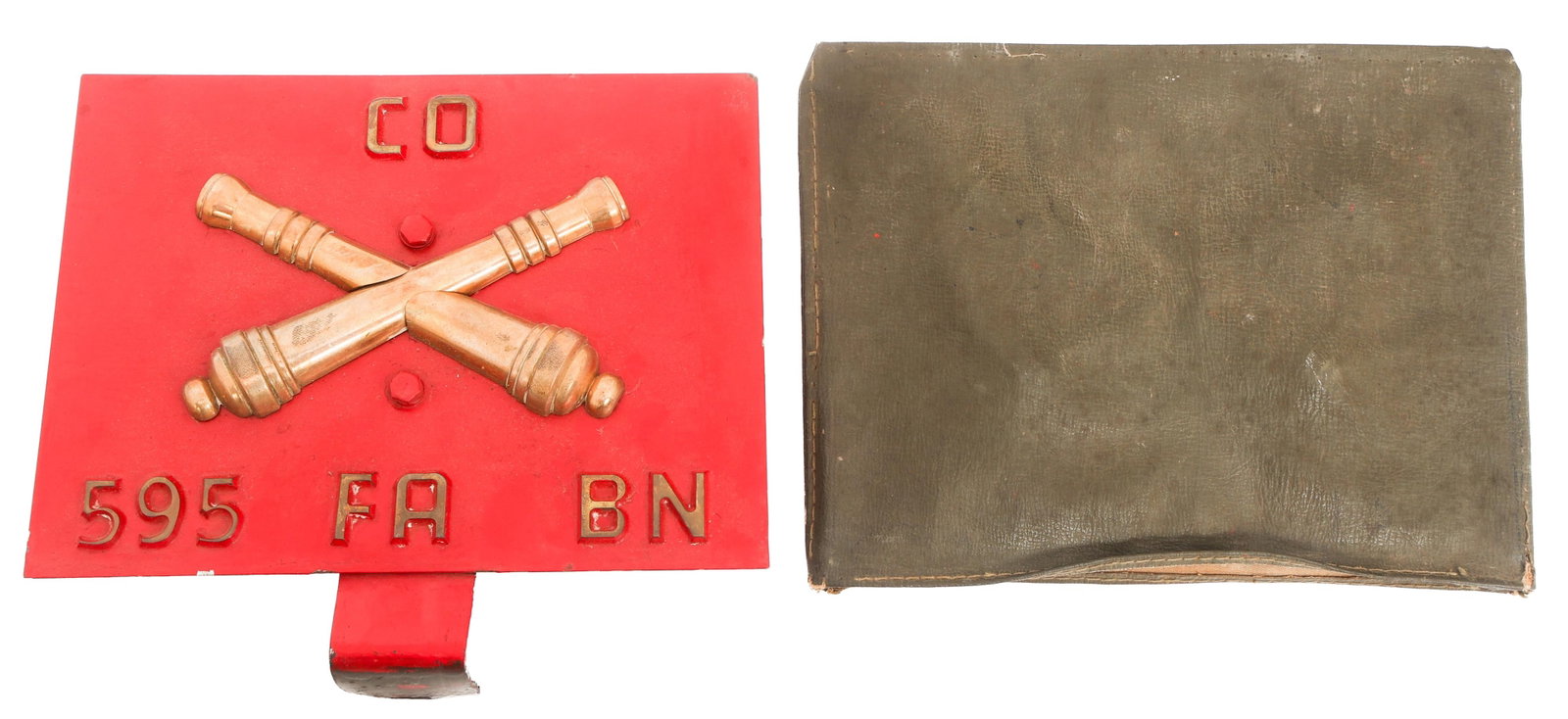 WWII US ARMY 595TH FIELD ARTILLERY TAG WITH SLEEVE (1 of 5)