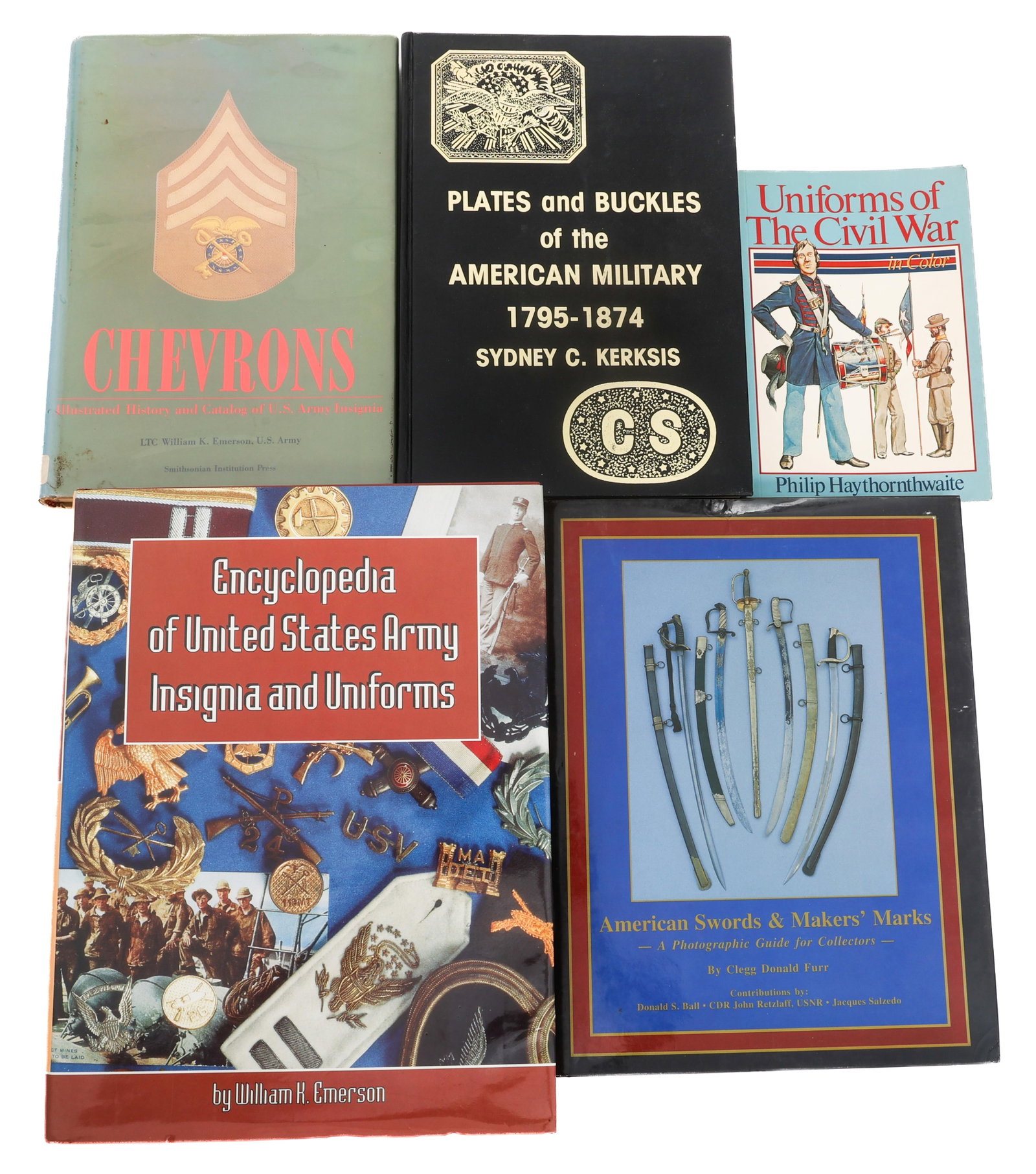 CIVIL WAR - WWI US ARMY INSIGNIA REFERENCE BOOKS: CIVIL WAR - WWI US ARMY INSIGNIA REFERENCE BOOKS Civil War to WWI US Army Insignia and Uniform Reference Books. (1) American Swords and Makers' Marks. Written by Clegg Donald Furr. (1) Encyclopedia