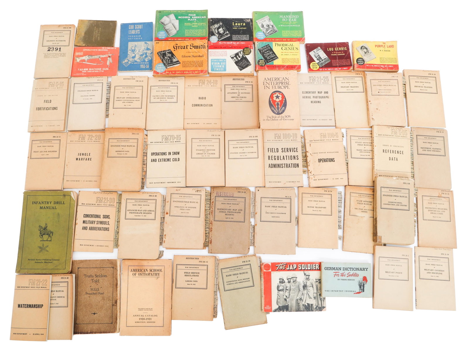 WWII US ARMY FIELD MANUALS AND ARMY EDITION BOOKS (1 of 13)