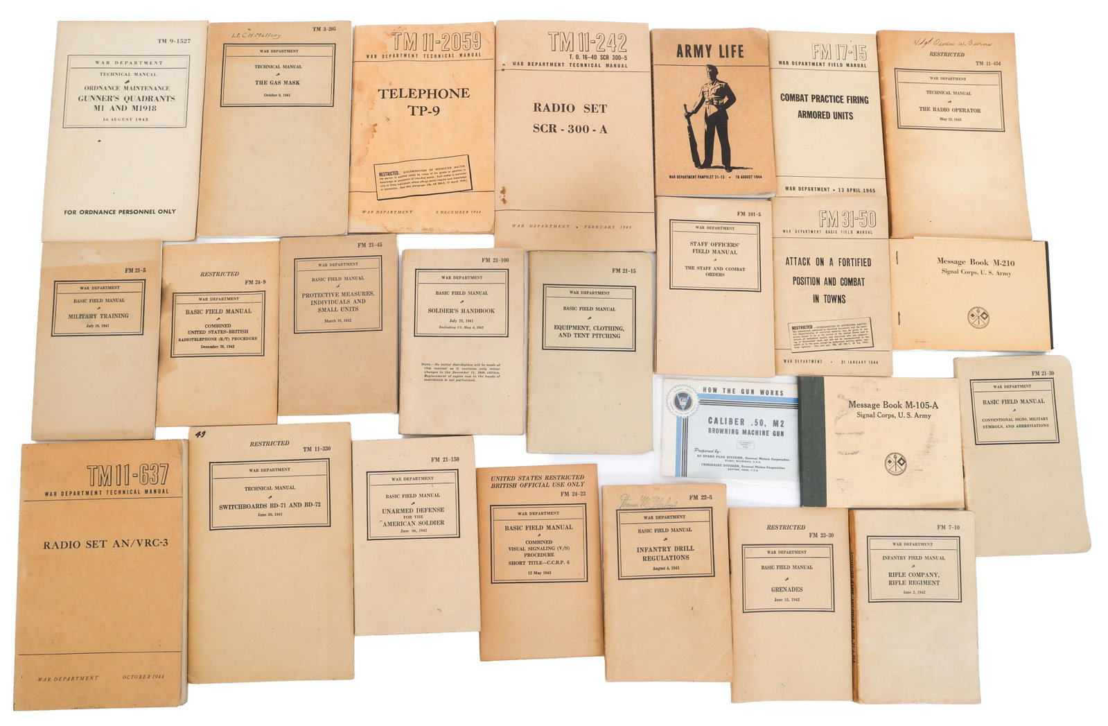 WWII US FIELD MANUALS & COMMUNICATION LOG BOOKS (1 of 11)