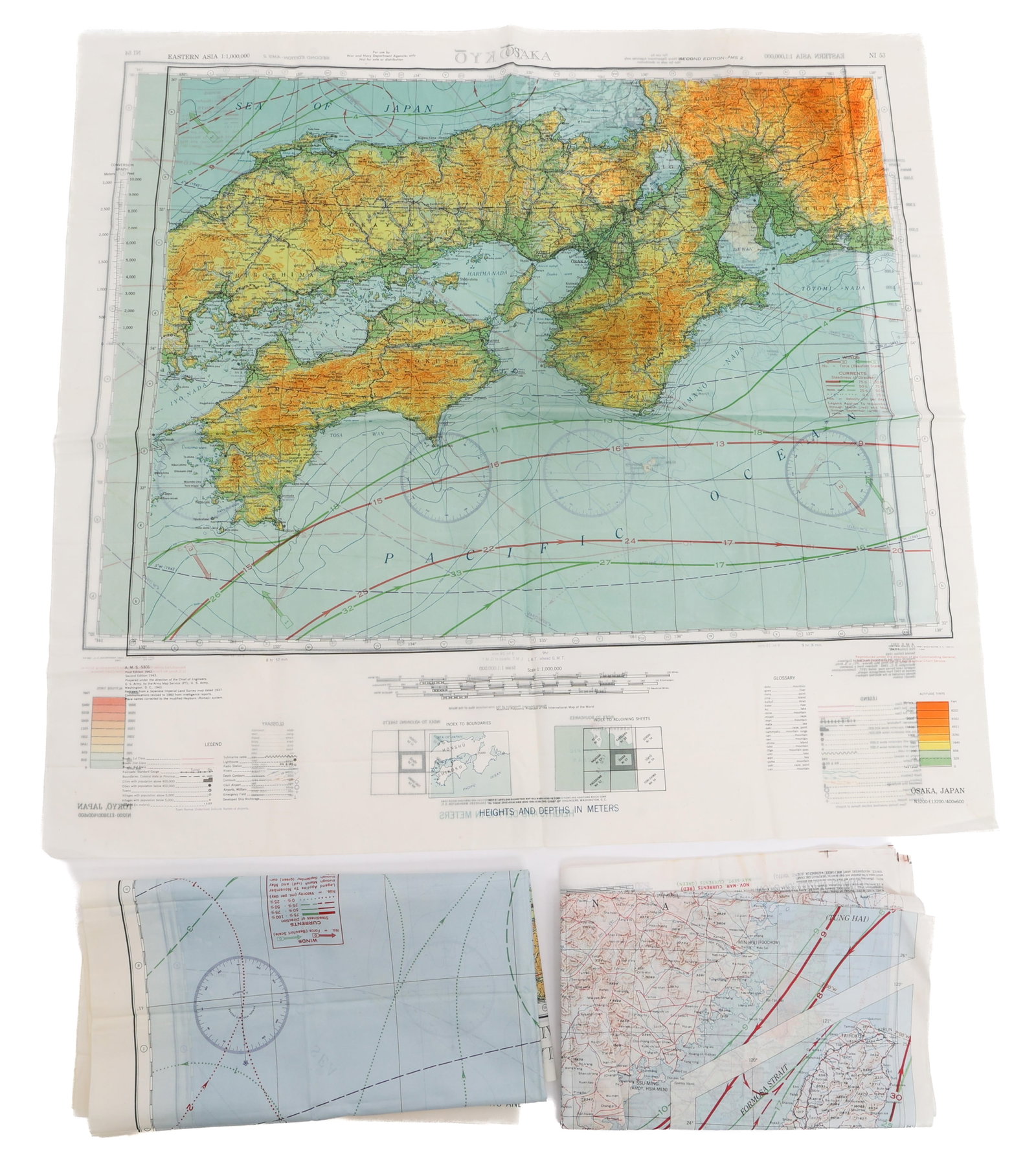 WWII USAAF ASIA-PACIFIC ESCAPE & EVASION MAPS: WWII USAAF ASIA-PACIFIC ESCAPE & EVASION MAPS WWII US Army Air Force Asia-Pacific Escape and Evasion Maps. (1) USAAF No. 34 Southeast China/Formosa and No. 40 Luzon, Philippines. (1) USAAF NK 53 Vladi