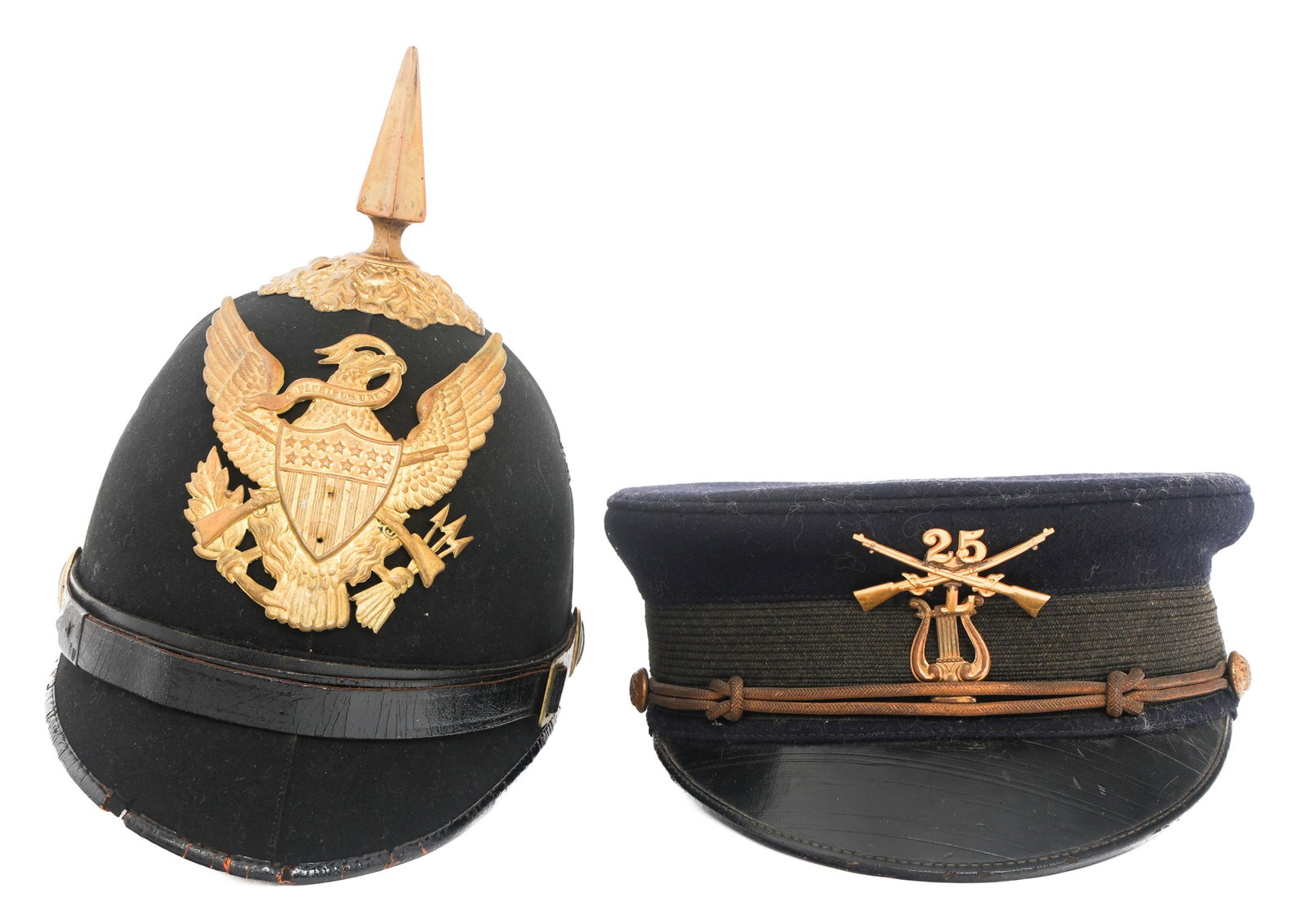 INDIAN WARS US ARMY DRESS HELMET & BANDSMAN CAP (1 of 13)