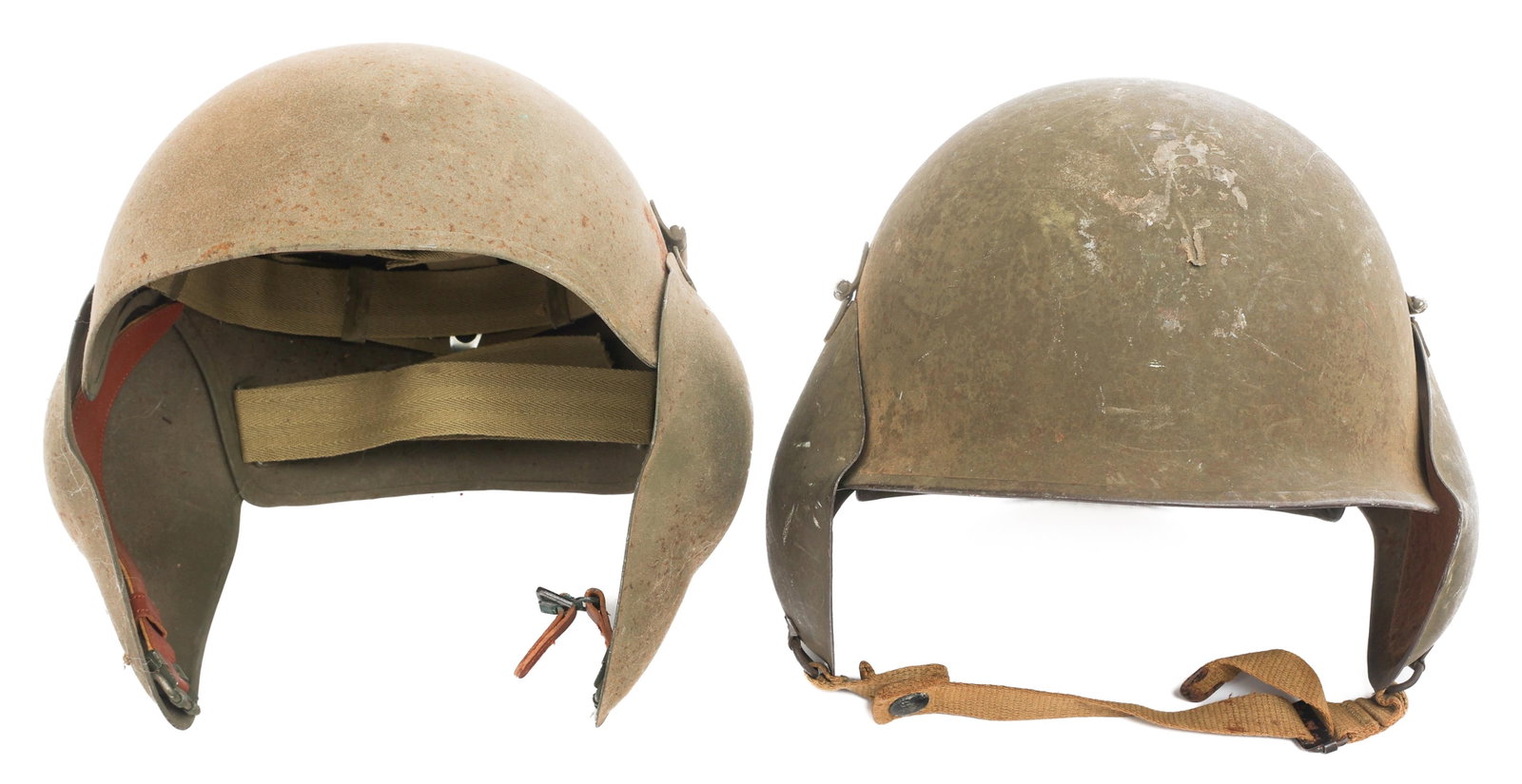 WWII USAAF M3 & M5 COMBAT GUNNER FLAK HELMETS (1 of 14)