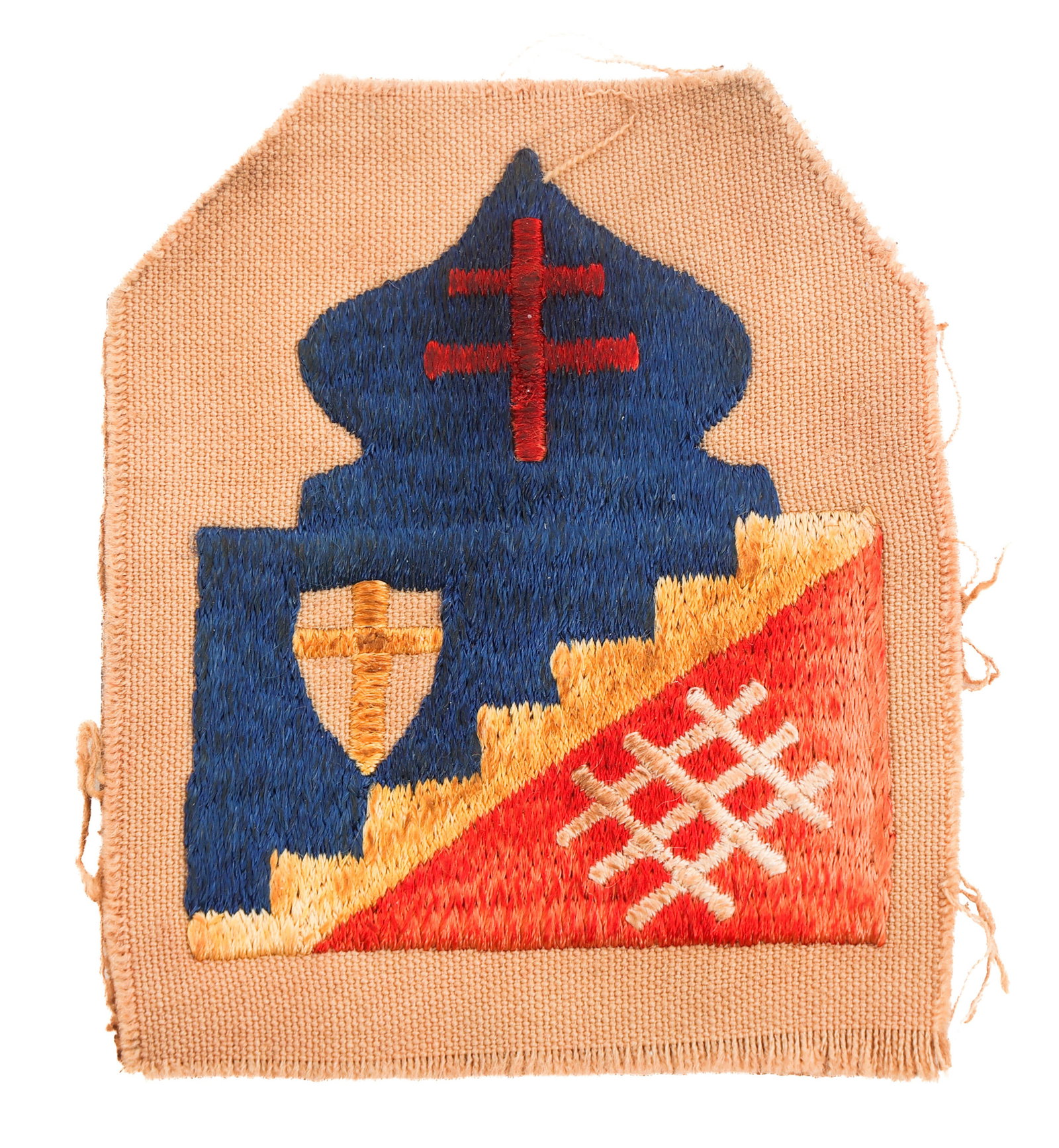 WWII US 6860th HQ DETACHMENT T-FORCE PATCH: WWII US 6860th HQ DETACHMENT T-FORCE PATCH WWII US 6860th Headquarters Detachment Intelligence Assault Force "T-Force" Unit Patch. Cotton with canvas backing and cotton embroidered stitching. Size: 2 