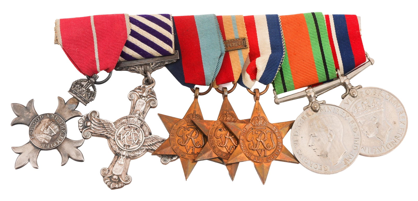 WWII ORDER OF THE BRITISH EMPIRE & MEDALS BAR (1 of 12)