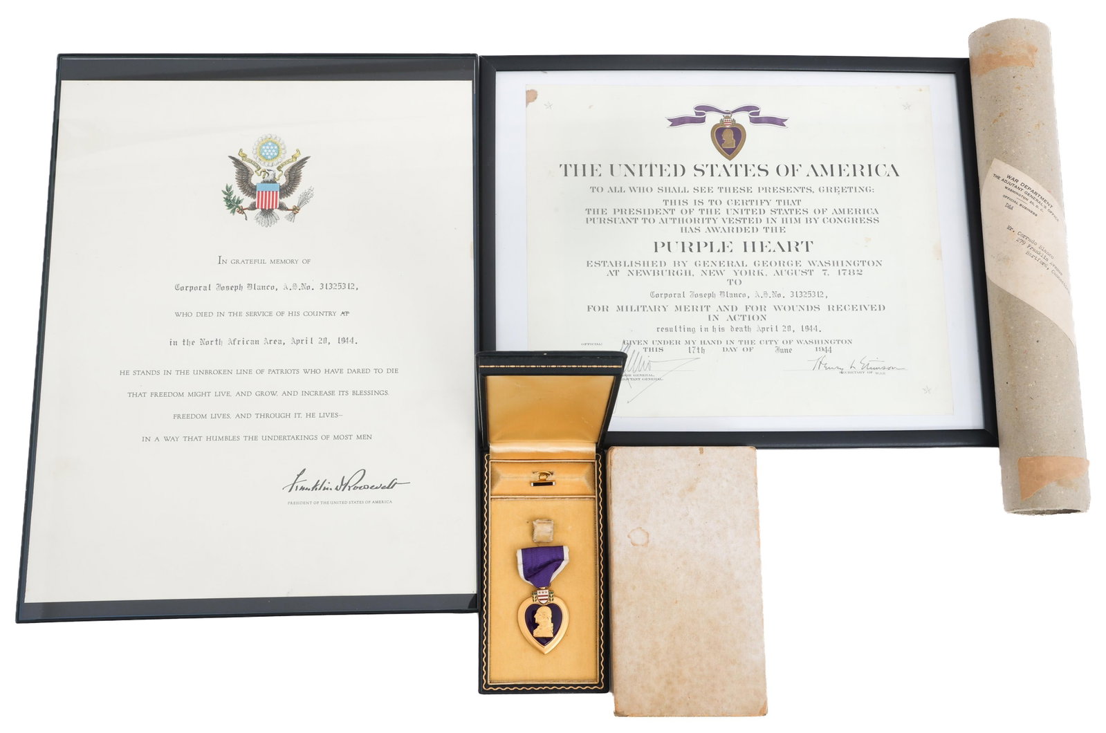 WWII US ARMY MIA NAMED PURPLE HEART GROUPING (1 of 13)