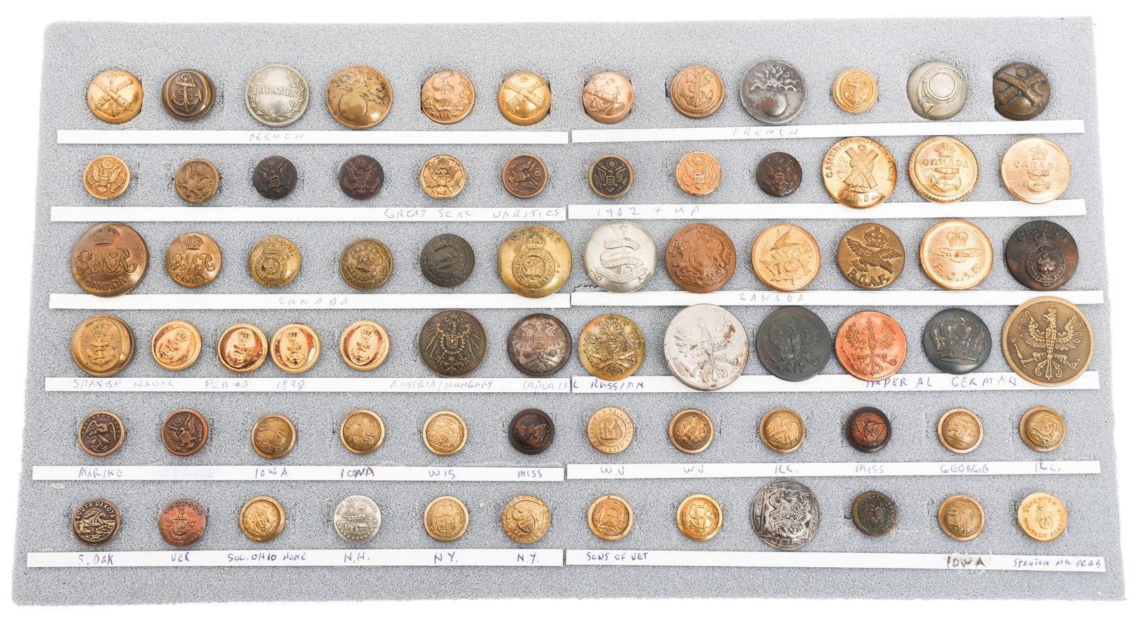 19th C. - WWI US FEDERAL, STATE & EUROPEAN BUTTONS (1 of 9)