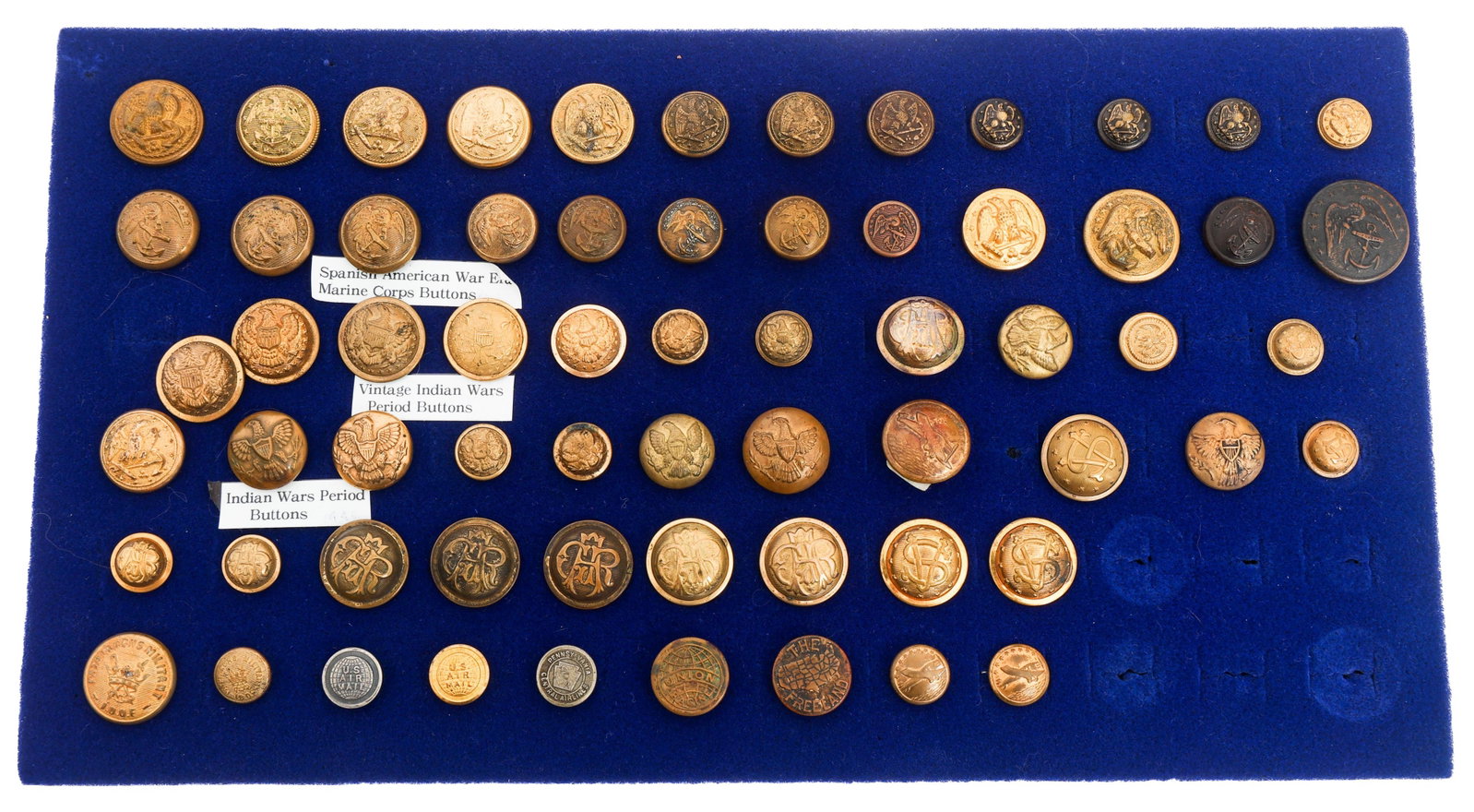 INDIAN WARS - SPAM-AM WAR US ARMY & USMC BUTTONS (1 of 15)