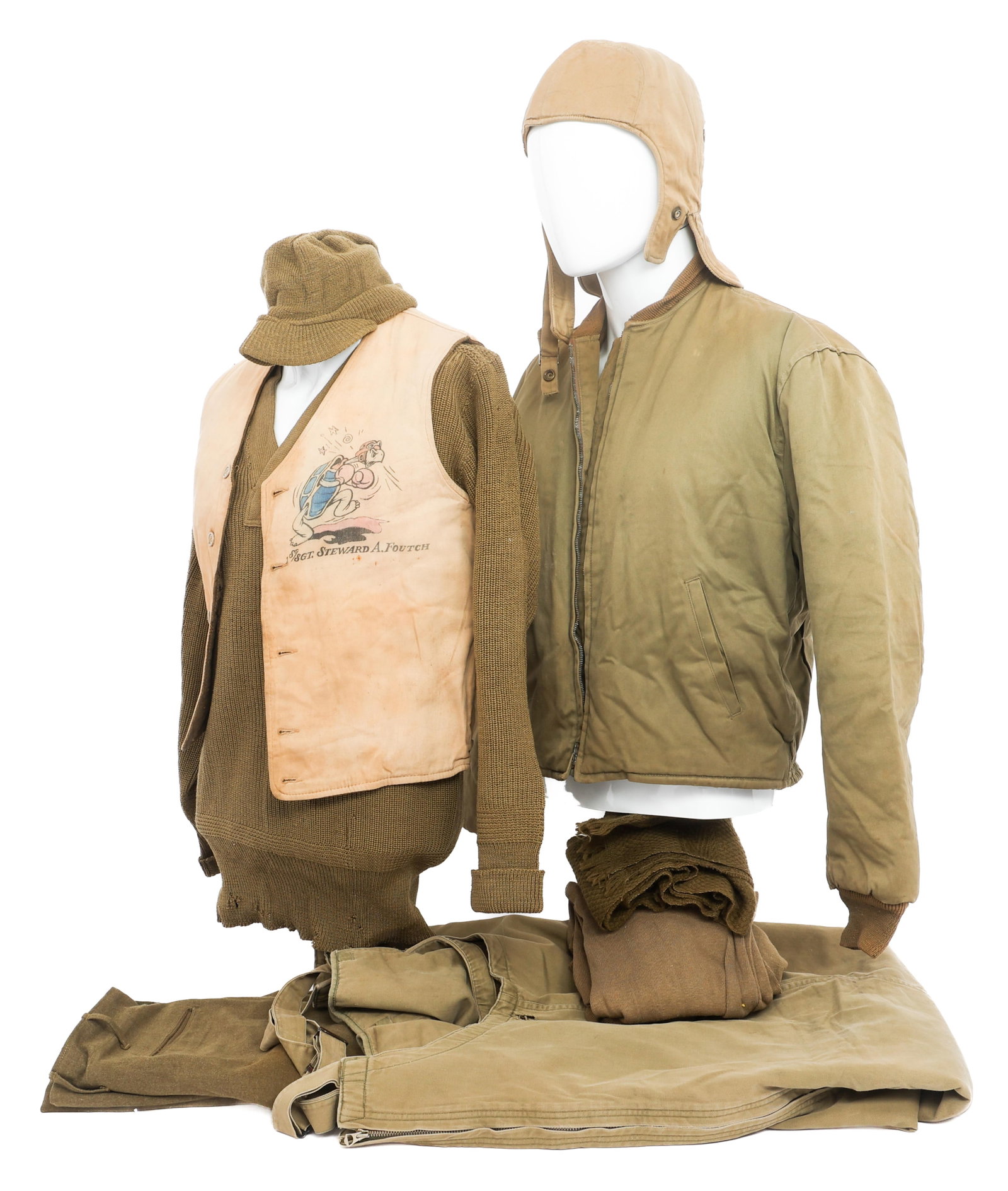 WWII US ARMY NAMED WINTER TANKER UNIFORMS (1 of 20)