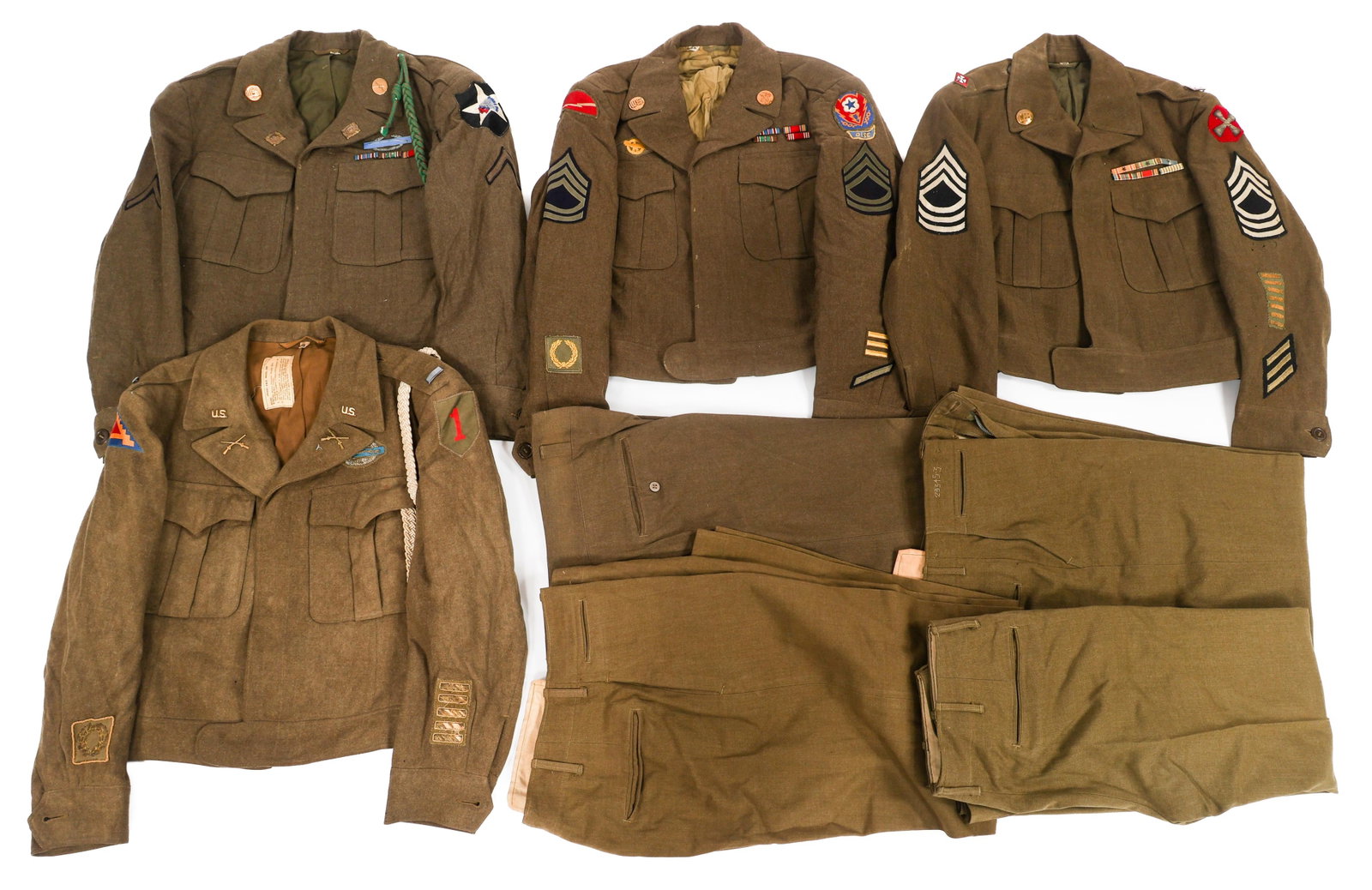 WWII US ARMY NCO IKE JACKET UNIFORM SETS (1 of 20)