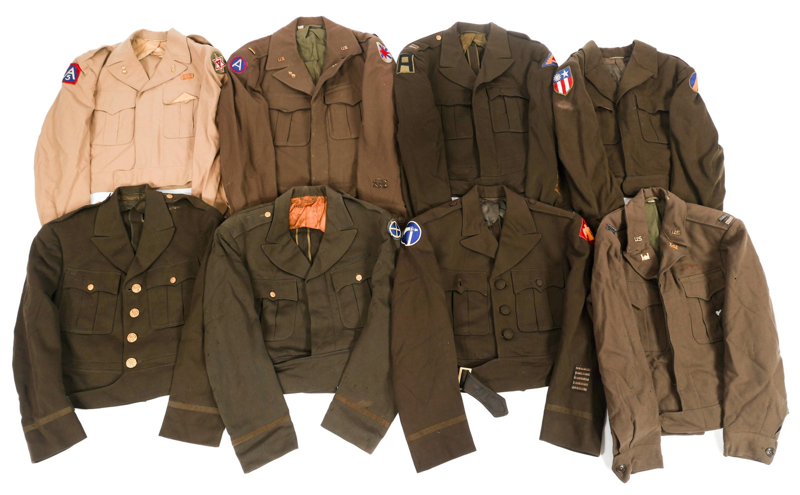 WWII US CHOCOLATE ELASTIQUE & KHAKI IKE JACKETS (1 of 20)
